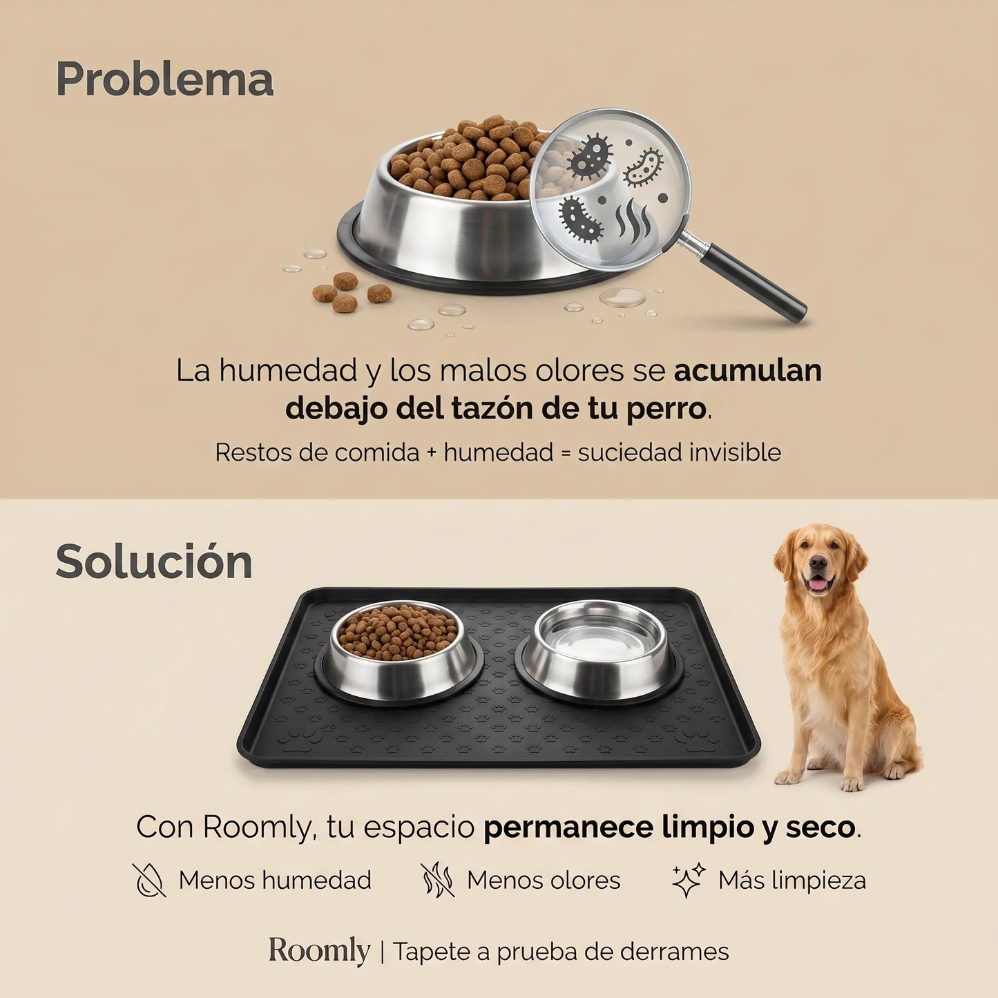 Tapete antiderrames | Mascotas organizador comida