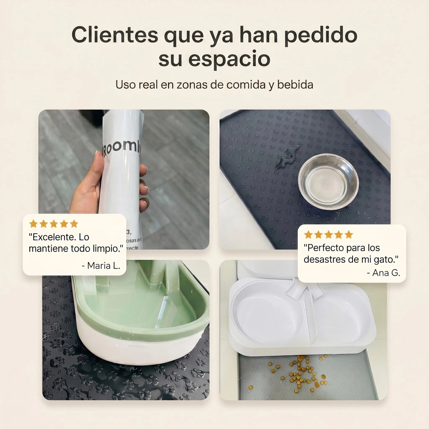 Tapete antiderrames | Mascotas organizador comida