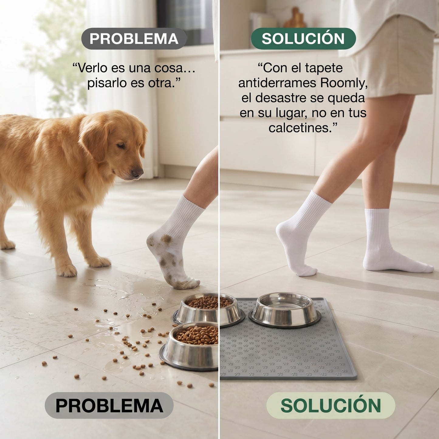 Tapete antiderrames | Mascotas organizador comida
