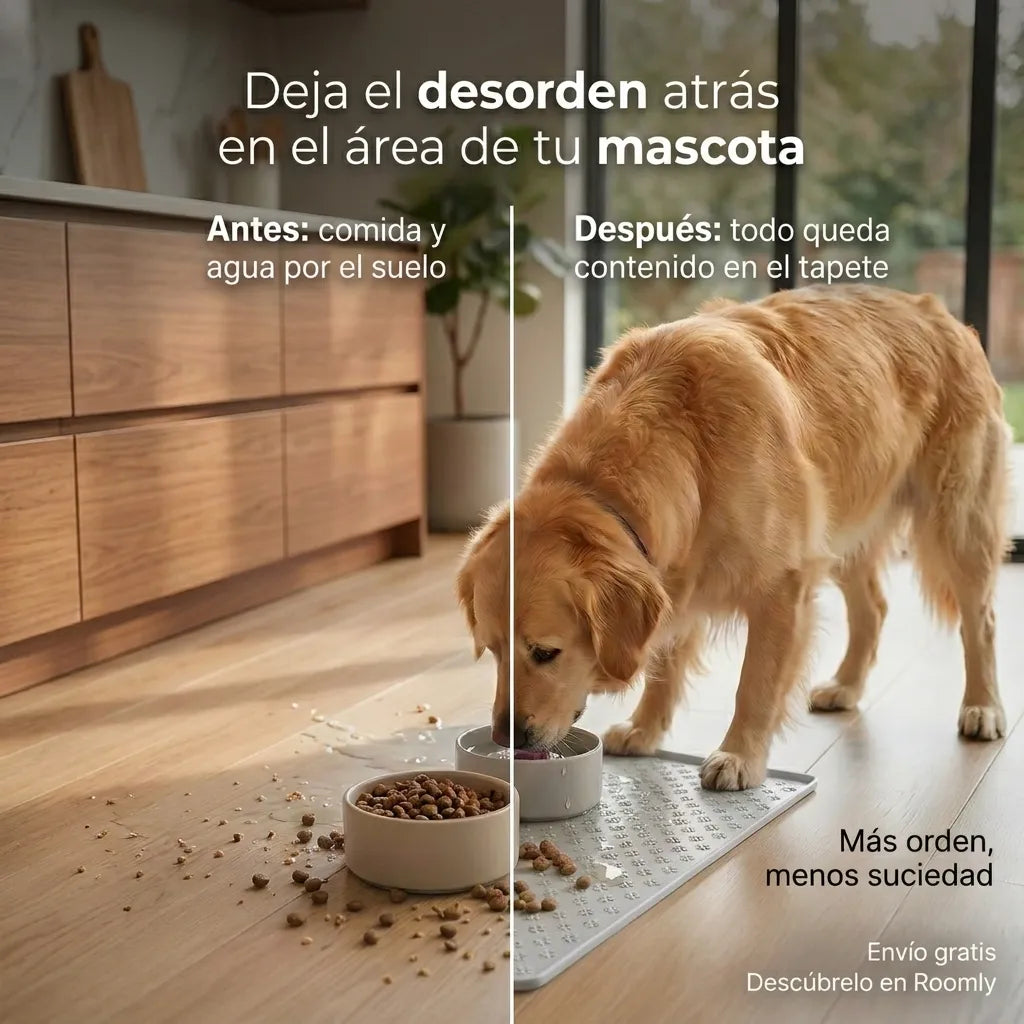 Tapete antiderrames | Mascotas organizador comida